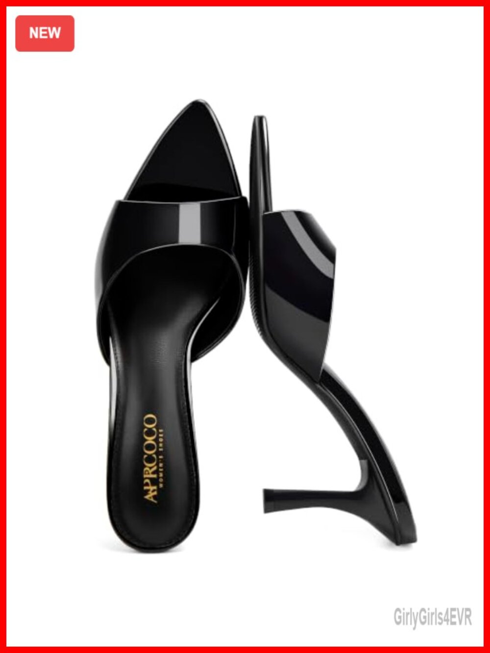 Womens Heeled Mules Pointed Open Toe 3-Inch Stiletto Slip On Sandals Faux
